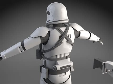 Star Wars First Order Stormtrooper Heavy 3d Model Rigged Max Obj 3ds