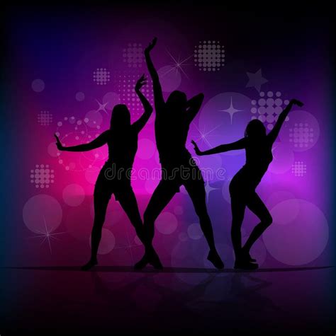 silhouette of girls dancing in a disco vector illustration stock vector illustration of model