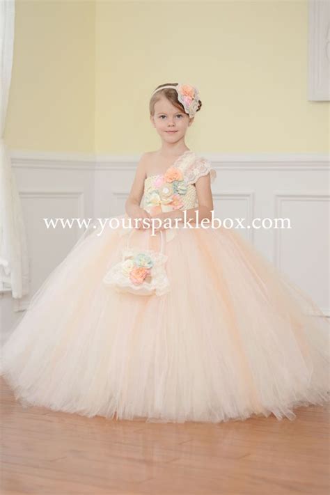 Vintage Blue Peach And Pink Tutu Dress Flower Girl Dresses Tutu