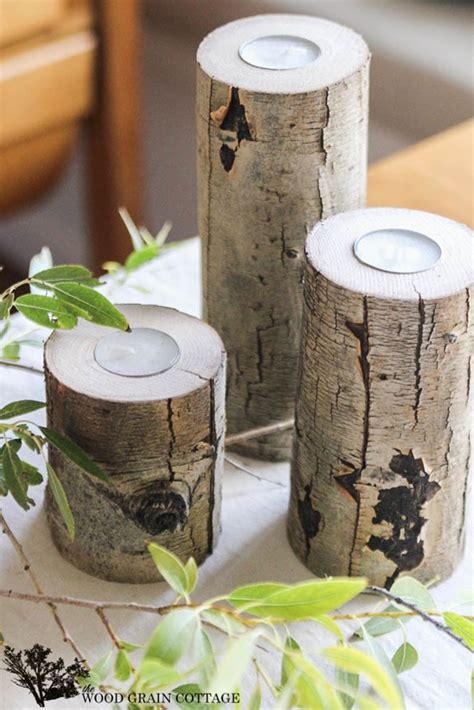 Wood Branch Candle Holder