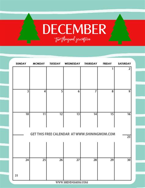 Fun And Cute 2017 Calendar Printable