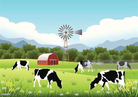 Idyllic Farm Scene High Res Vector Graphic Getty Images