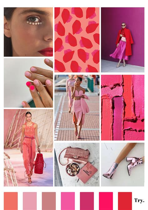 Pink Red Color Trends Fashion Mood Board Fashion Inspiration