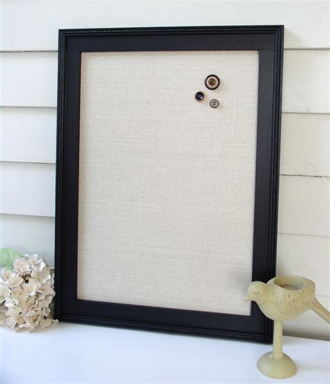 Magnetic Bulletin Board Memo Board With Handmade Black Wood