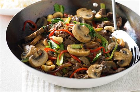 Mushroom Beef And Cashew Stir Fry Australian Mushrooms