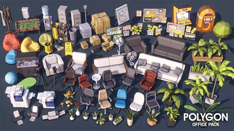 Polygon Office Pack 3d Interior Unity Asset Store Office Packing
