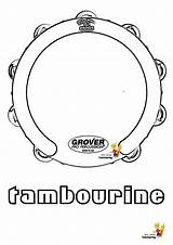 Coloring Tambourine Percussion Drums Printable Musical Yescoloring Majestic sketch template