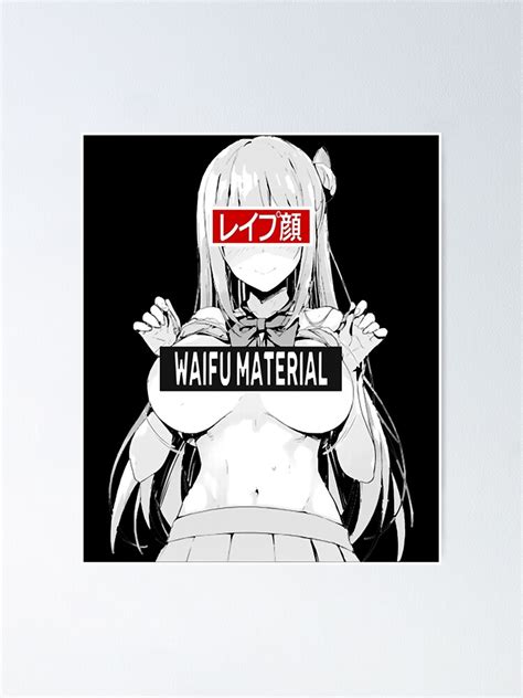 Waifu Material Lewd Ecchi Ahegao Busty Babe Anime Girl Classic Poster