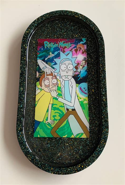 Rick And Morty Cartoon Galaxy Rolling Tray Weed 420 Etsy