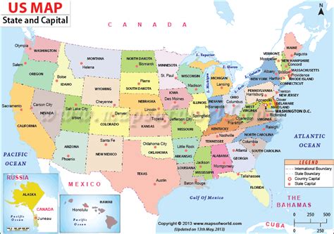 Us Map With Capitals 50 States And Capitals Us State Capitals