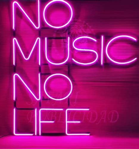 Cartel No Music No Life En Neon Led Frases Deco
