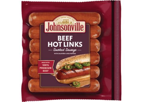 Johnsonville Beef Hot Links 12 Oz 4 Pack Meadowhillfarms
