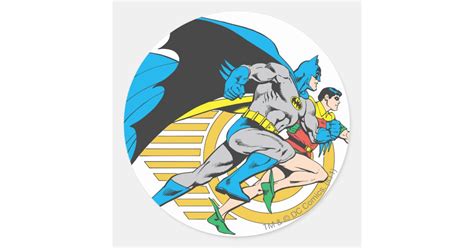 Batman And Robin Profile Classic Round Sticker Zazzle