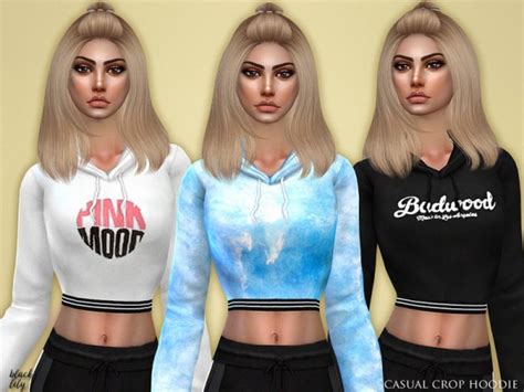 The Sims Resource Casual Crop Hoodie By Black Lily Sims 4 Downloads