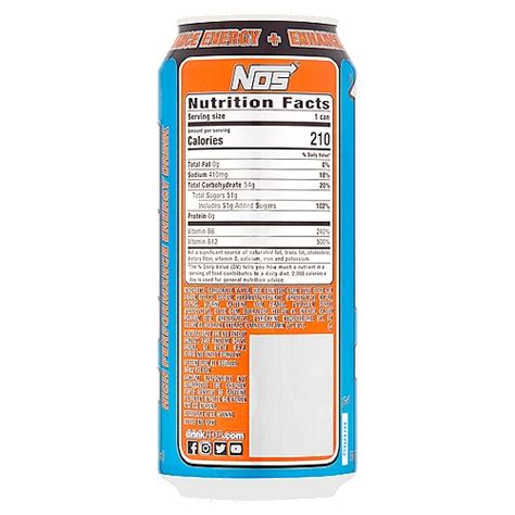 Nos Energy Drink Nutrition Facts Label Besto Blog