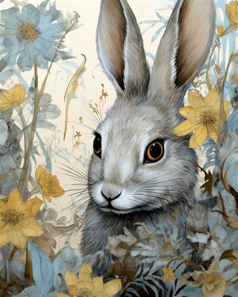 Bunny Rabbit Portrait Art Print Free Stock Photo Public Domain Pictures
