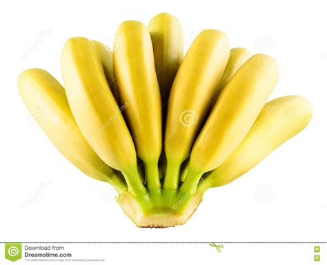 Fresh Bananas Isolated On White With Clipping Path Stock Image