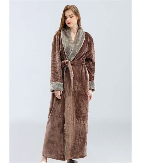 Winter Belted Flannel Robe Bathrobe