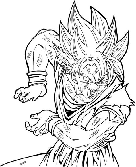 Anime dragon ball z goku ssj. Coloring Pages Goku Dragon Ball Z Coloring Pages Goku Kamehameha - Coloring Pages For Free New ...
