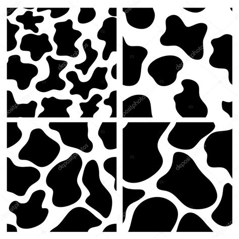 Four Seamless Cow Skin Backgrounds Premium Vector In Adobe Illustrator