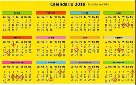 Calendario 2020 Feriados Chile Calendario 2019 Gambaran