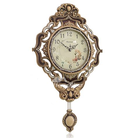 Brass Wall Clock Pendulum Gold Vintage Rustic Hanging Art Deco Luxury