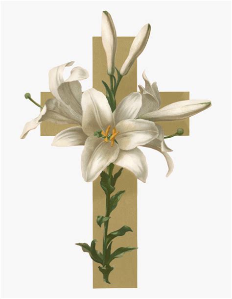 Easter Lily Christian Cross Flower Funeral Clip Art Easter Lilies With Cross Free