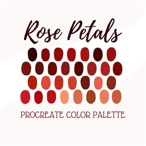 Procreate Color Palette Rose Petals Etsy Uk In 2023 Color Palette