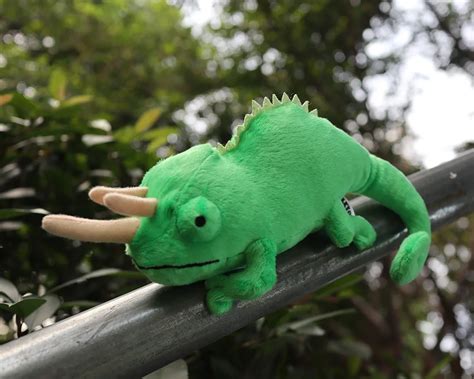 19cm Long Lifelike Jackson Chameleon Plush Toys Soft Mini Chamaeleo
