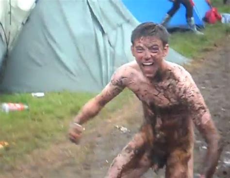 Hot Straight Guy With Nice Cock Gets Naked At Mud Festival