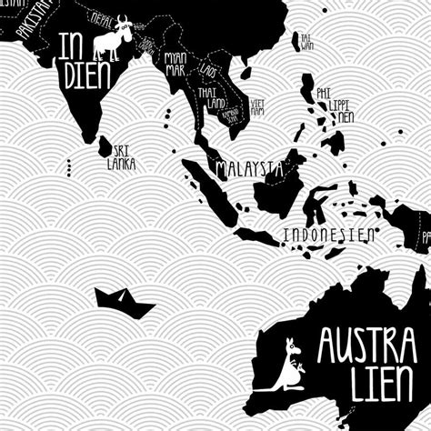 Weltkarte schwarze tinte isoliert auf weißem hintergrund. A1 Poster "Weltkarte" schwarz weiß (mit Bildern ...