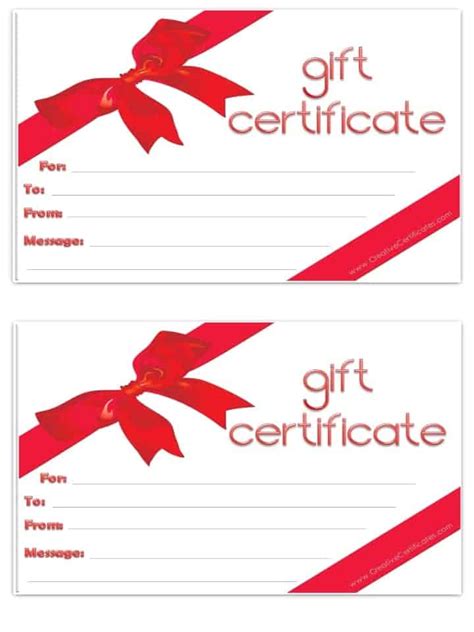 Free Gift Certificate Template Printable Customize And Print