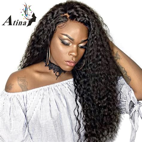 Glueless Lace Front Human Hair Wigs Black Women 150 Density Curly Wig