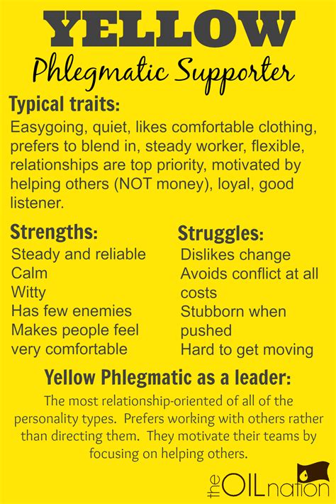 Yellow Phlegmatic Supporter True Colors Personality Test Human