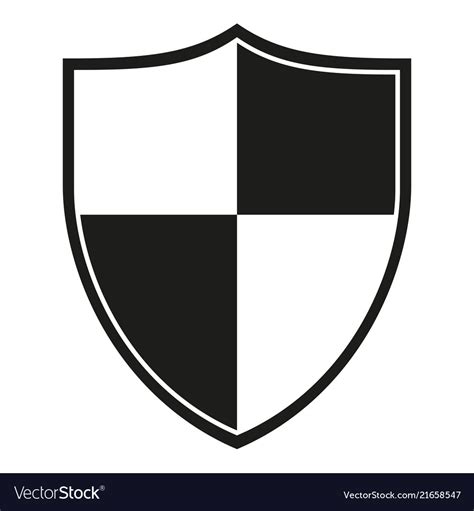 Black And White Crossed Shield Silhouette Vector Image