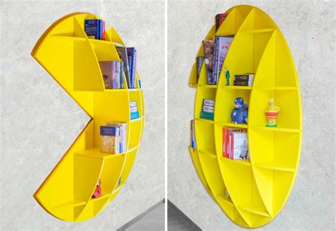 Pac Man Bookshelf Decorates Home With Gaming Culture Of 80s