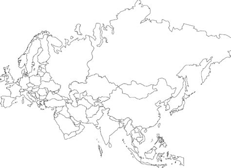 Outline Map Of Europe And Asia Real Map