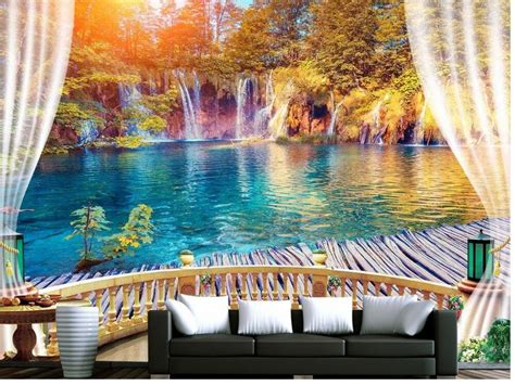 Stereoscopic 3d Wallpaper Balcony Lake Forest 3d Wallpaper Tv