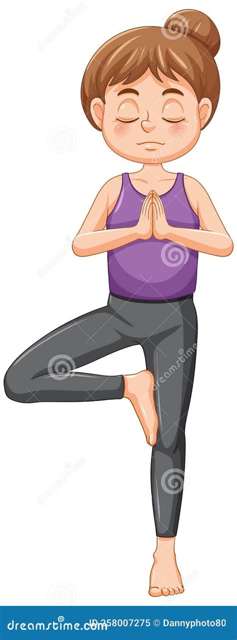 A Girl Doing Yoga Cartoon Character Stock Vector Illustration Of