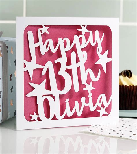 Personalised 13th Birthday Card By Whole In The Middle