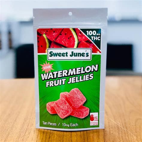 Sour Watermelon 10pk 100mg Sweet Junes Fruit Jellies Jane