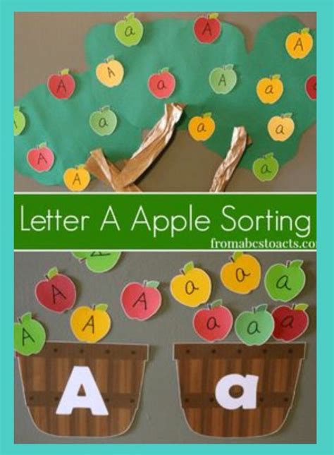 Letter A Apple Sorting For Preschoolers From Abcs To Acts Preschool