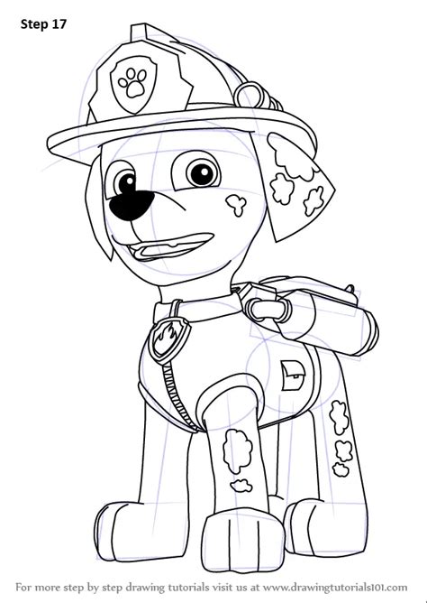Learn How To Draw Marshall From Paw Patrol Paw Patrol Step By Step