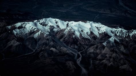 Download Wallpaper 3840x2160 Mountains Peaks Aerial View Snow