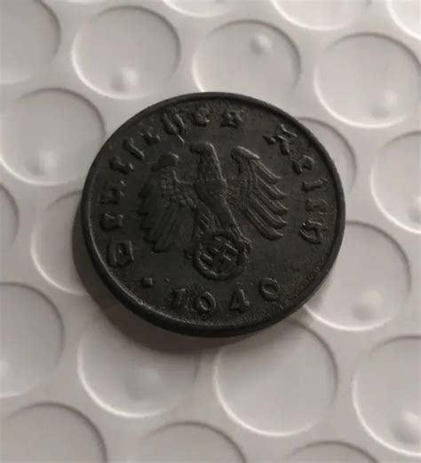 Ww2 1940d Nazi Germany Reichspfennig Swastika Zn Coin A4 285 Picclick