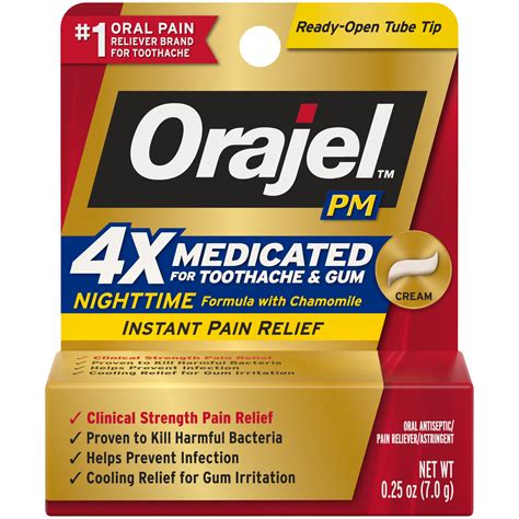 Orajel Toothache Severe Pm Triple Medicated Toothache And Gum Relief