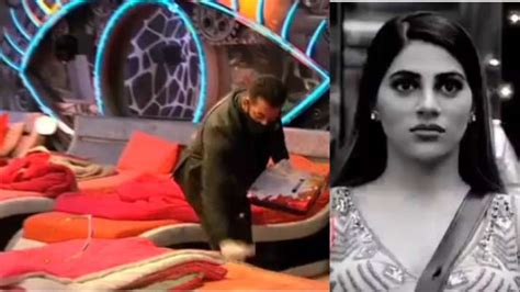 Bigg Boss 14 Weekend Ka Vaar Salman Khan Cleans Rakhi Sawants Bed After Nikki Denies Doing It