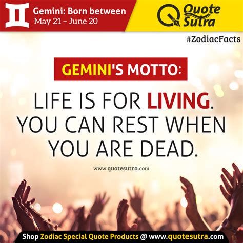 Geminis Motto Life Is For Living You Can Rest When You Are Dead Tag