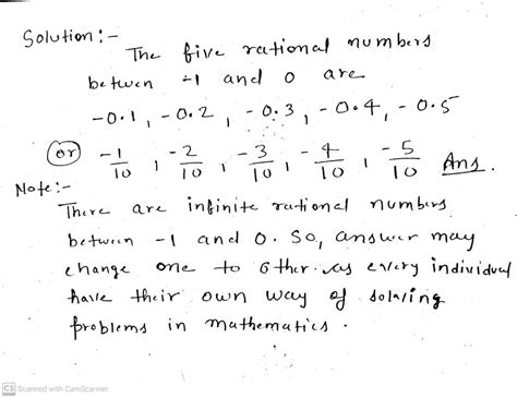 List Five Rational Number Between 1 And 0 With Explanation Maths