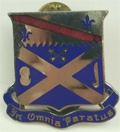 Wwii Us Army 18th Infantry Unit Crest Di Dui Meyer Pin Back In Omina Paratus 2183 Picclick